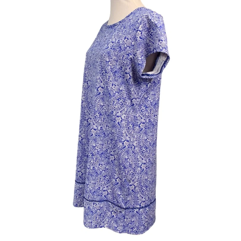 Lands End Swim Dress Paisley Beach Blue UV Protection Women’s Size Medium Petite - Picture 5 of 13
